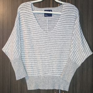 American Eagle Outfitters Wool Blend Striped Dolman Sleeved Sweater, Medium